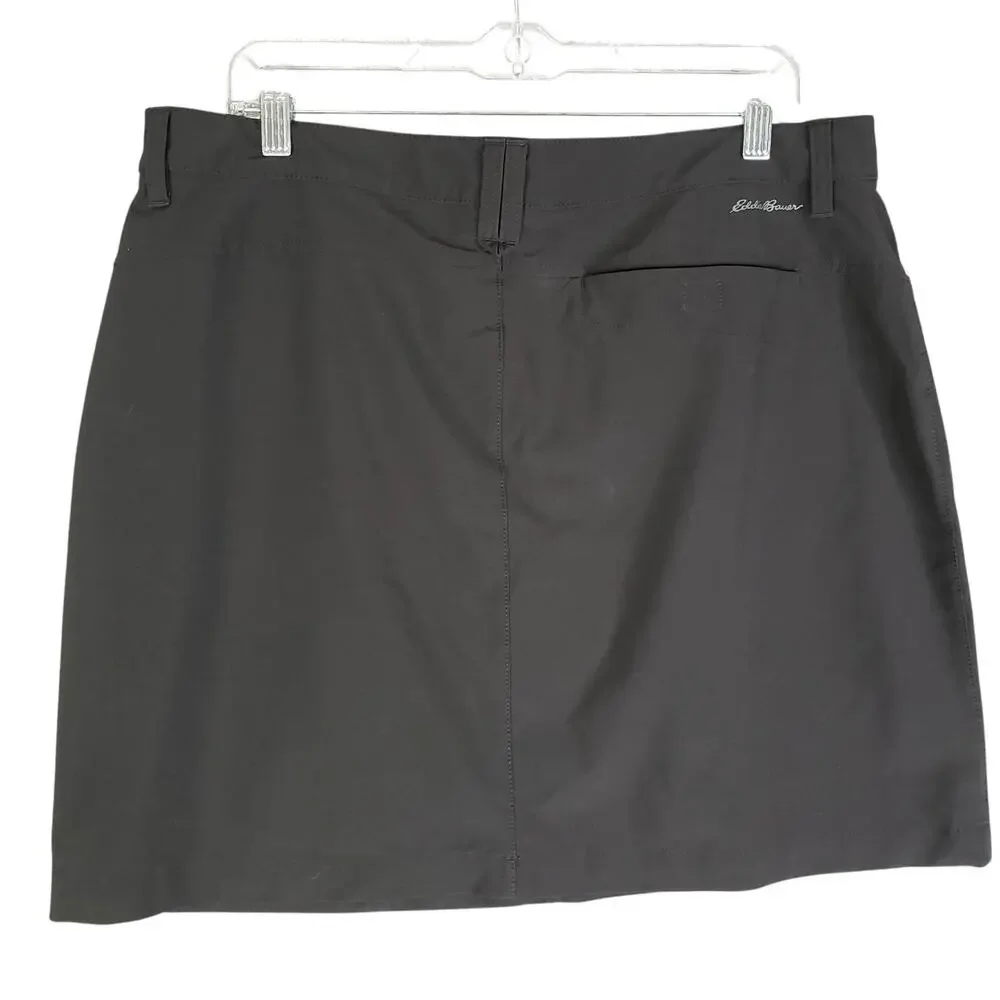 Eddie Bauer Black Skort Mini Skirt Activewear Outdoor Golf Stretch Size 14